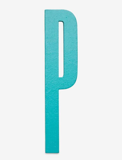 Design Letters bokstav – P turkis