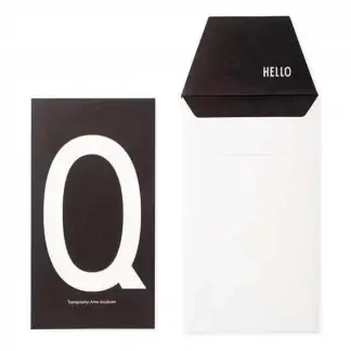 Design letters kort Q