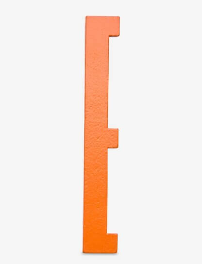 Designbokstav E oransje