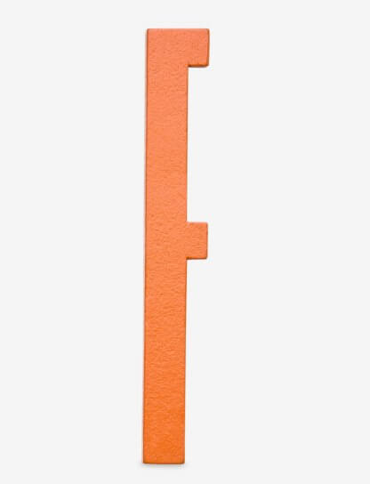 Designbokstav F oransje